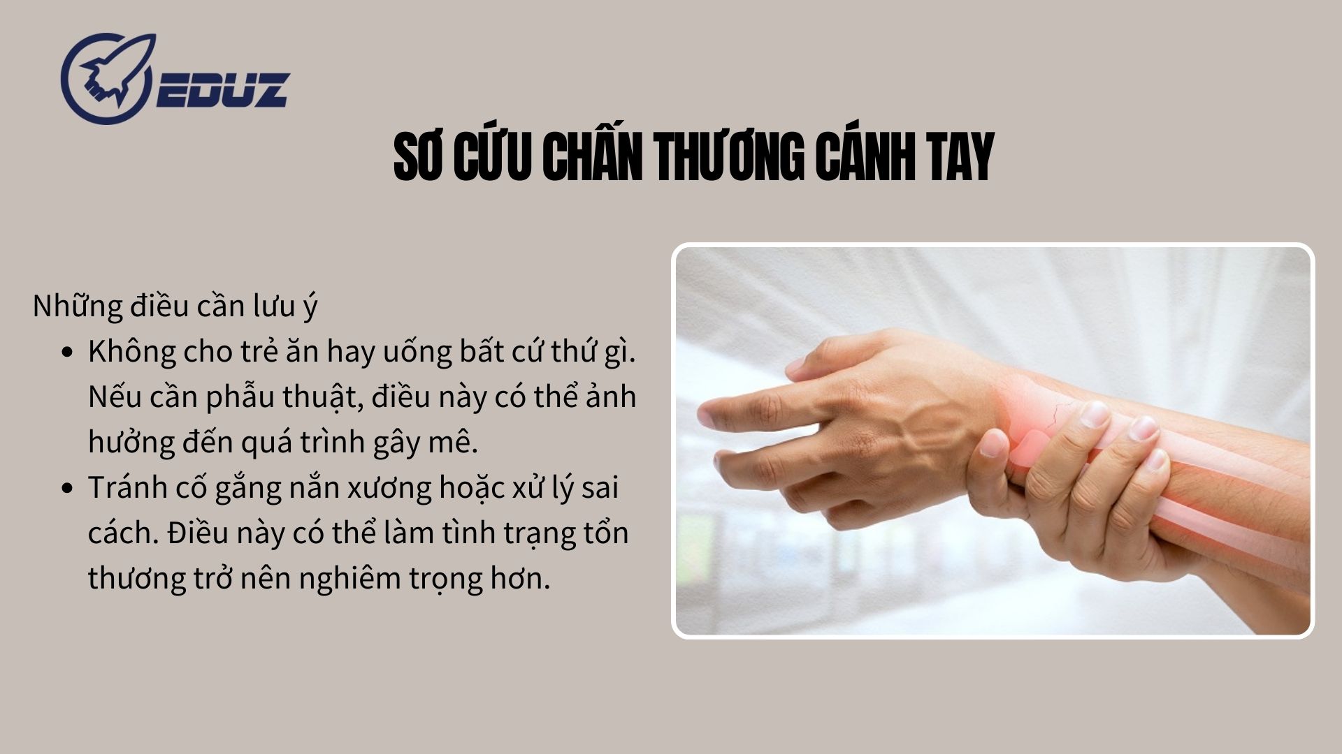 1. Sơ cứu chấn thương cánh tay