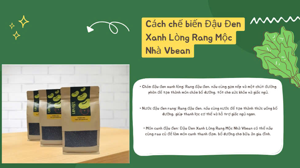 2. Cách chế biến Đậu Đen Xanh Lòng Rang Mộc Nhà Vbean