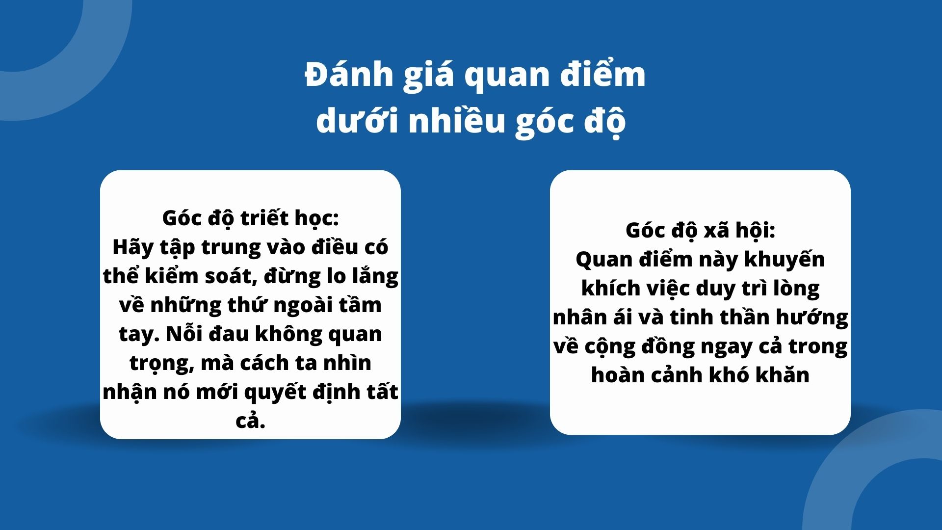 3/ Đánh giá quan điểm dưới nhiều góc độ