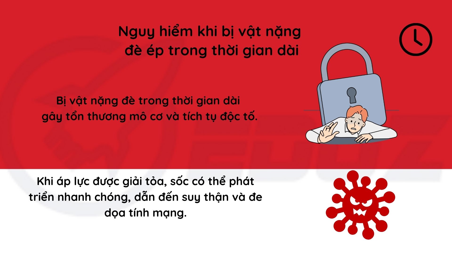 2.Nguy hiểm khi bị vật nặng đè ép trong thời gian dài