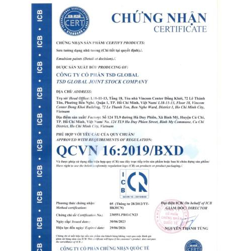 Chứng nhận sản phẩm phù hợp quy chuẩn Việt Nam