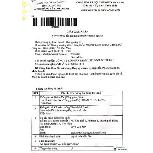1. Giấy phép kinh doanh