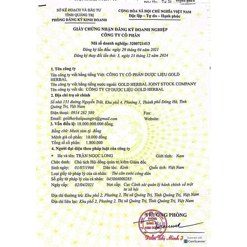 1. Giấy phép kinh doanh