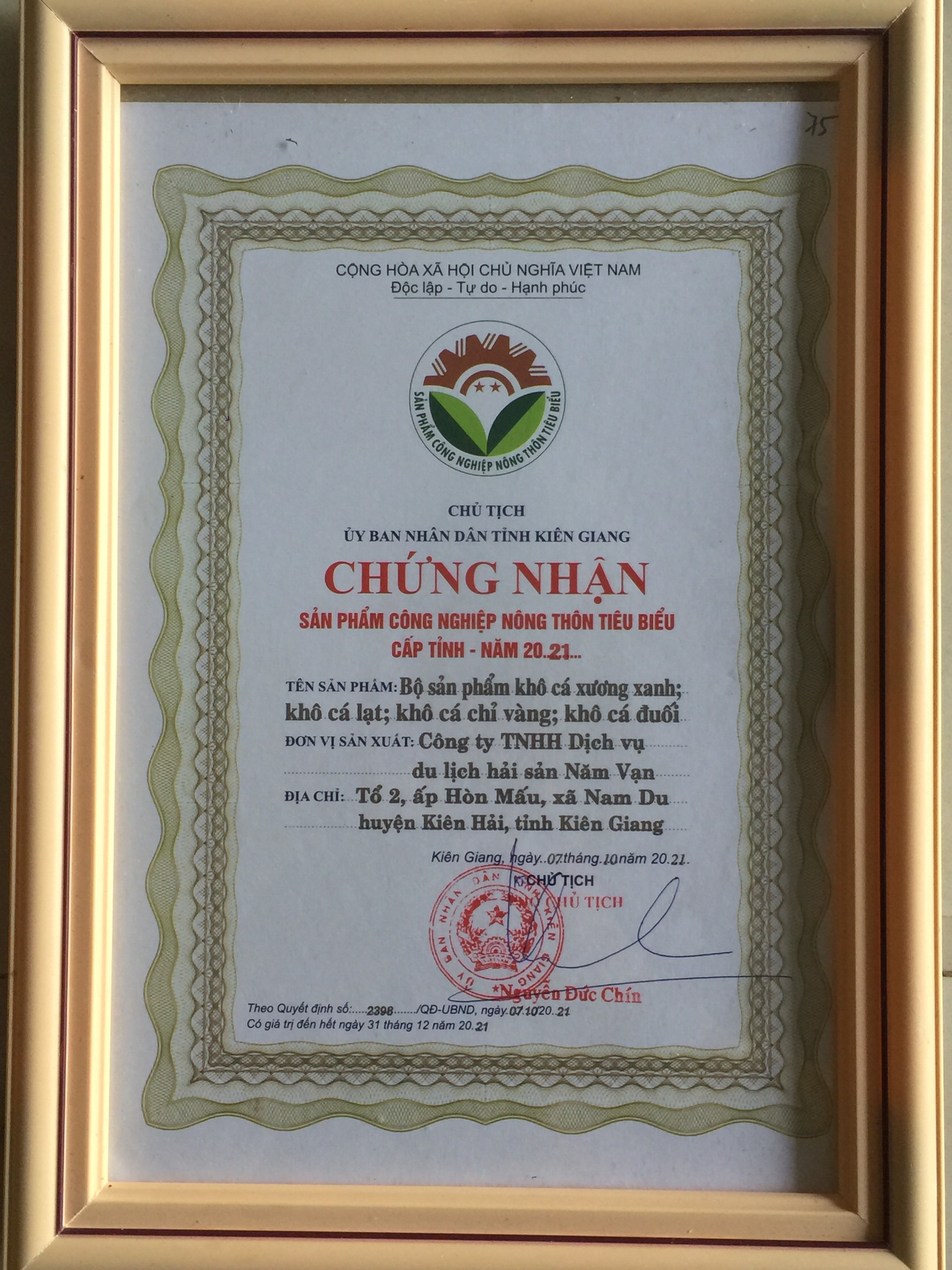 E77c991957H61aB Chứng nhận OCOP khô cá lạt