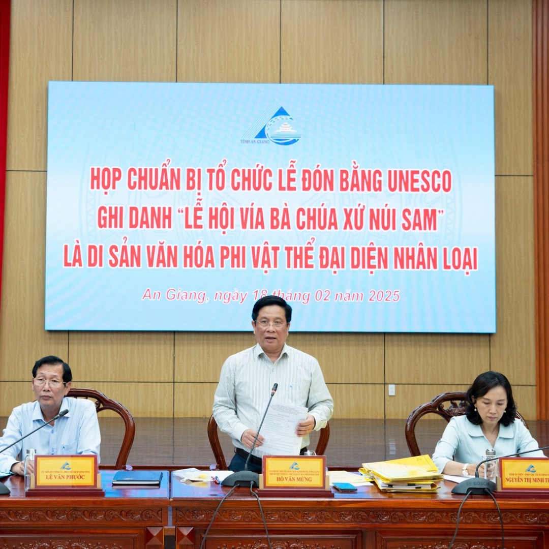 Chuẩn bị tổ chức Lễ đón nhận Bằng UNESCO ghi danh “Lễ hội Vía Bà Chúa Xứ Núi Sam” là di sản văn hóa phi vật thể đại diện nhân loại